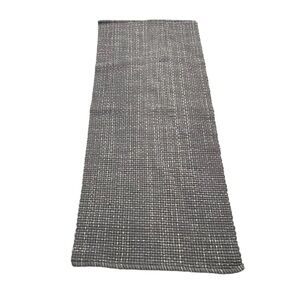 CRATE & BARREL Della Grey Cotton Flat Weave Runner Rug 2.5 X 6 ft